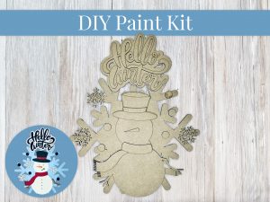 Hello Winter Snowman Sign DIY Paint Kit