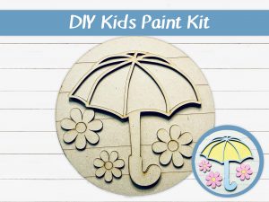 Umbrella with Flowers Kids Paint Kit